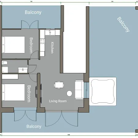 Appartement Golden Sky 1 *